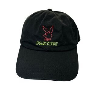 Y2k Playboy Bunny Logo Vintage Women's Hat Adjustable Strap Black